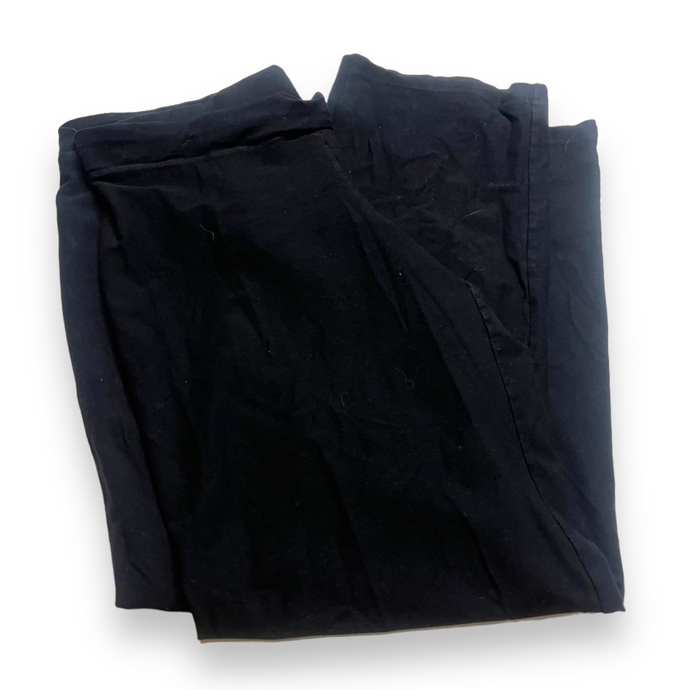 Eileen Fisher Stretch Knit Pull On Pants Size M Straight Leg Elastic Waist Black